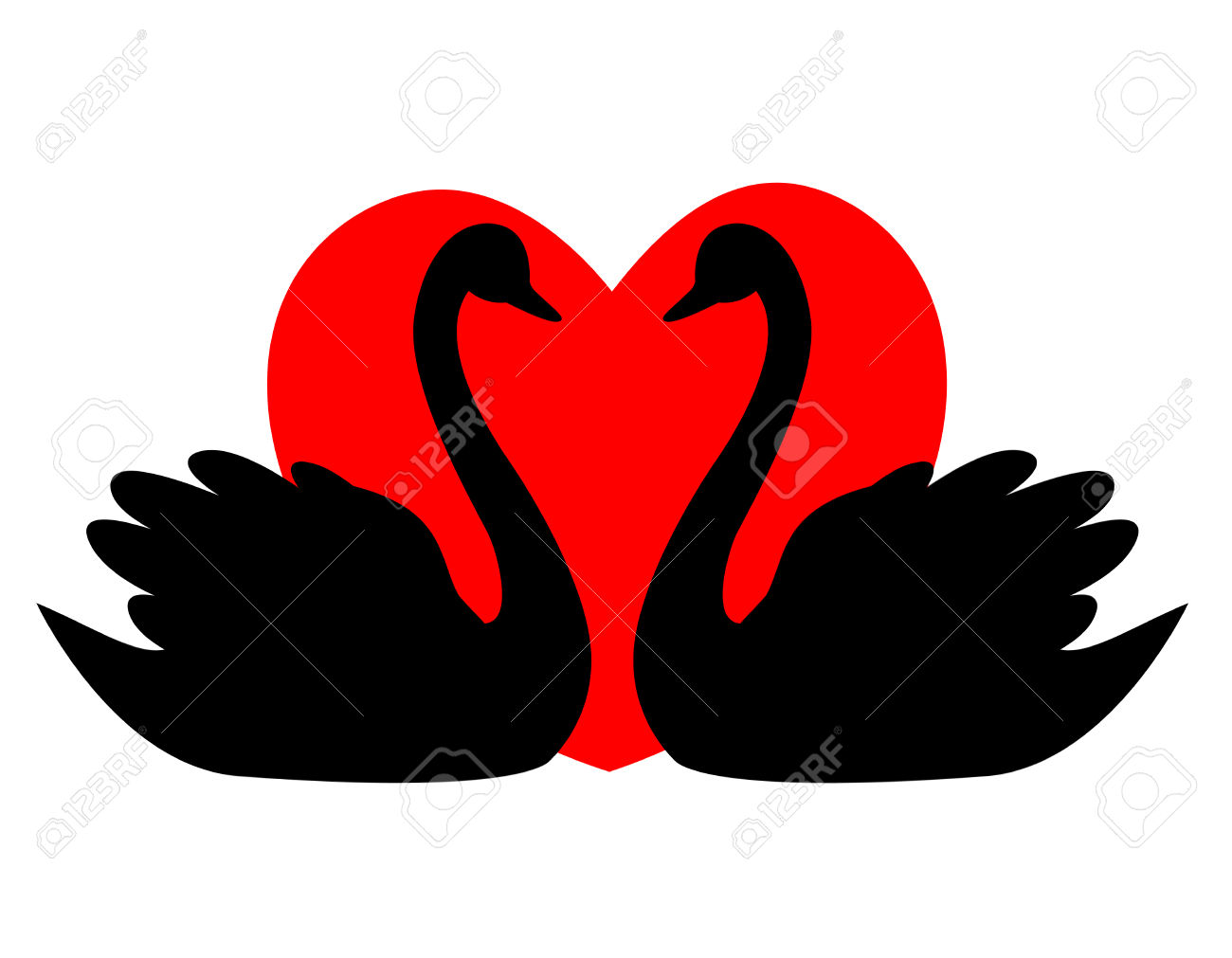 1300x1011 Swan Clipart Heart