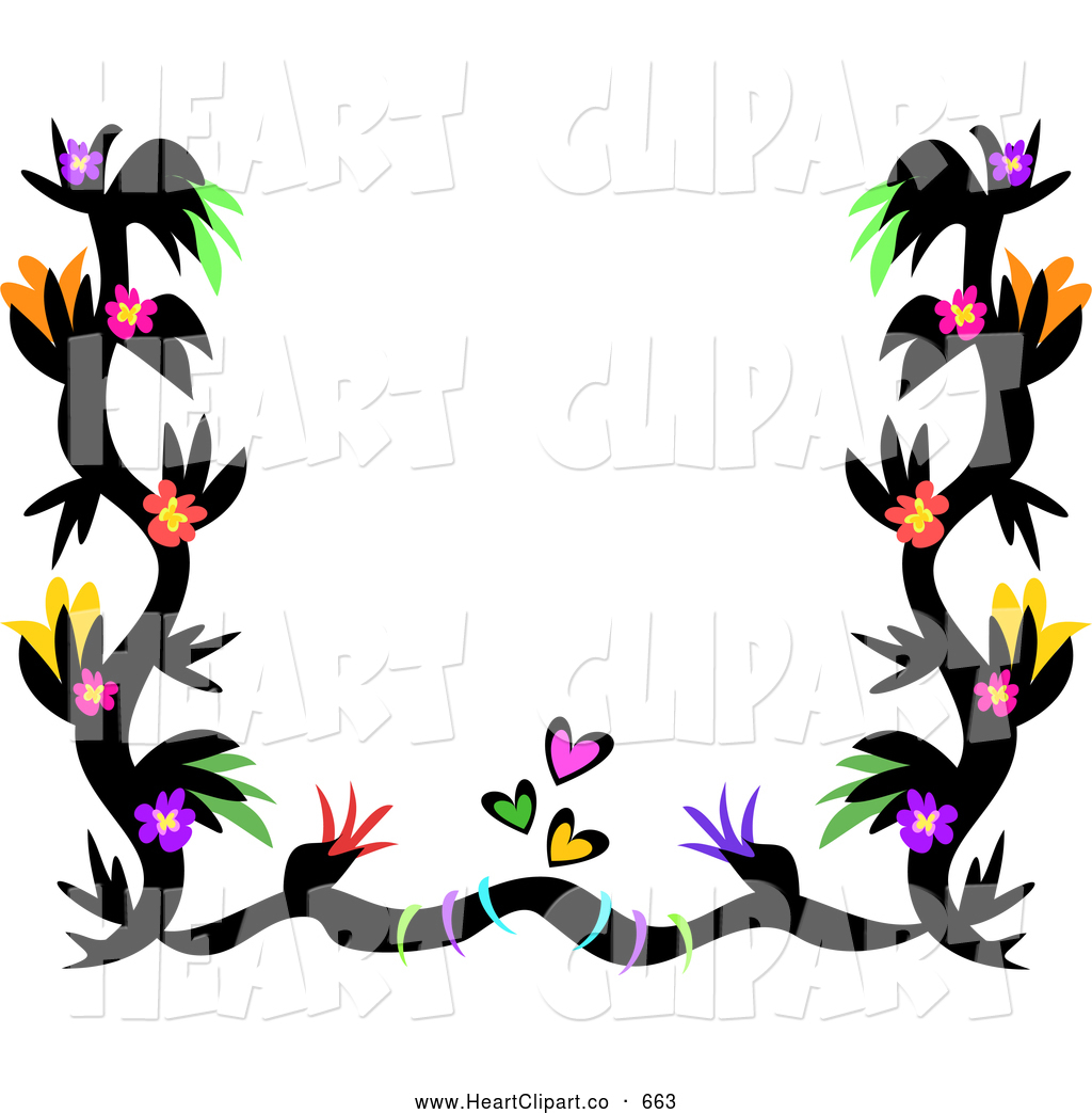 1024x1044 Clip Art Of A Tribal Black Tattoo Border With Colorful Flowers