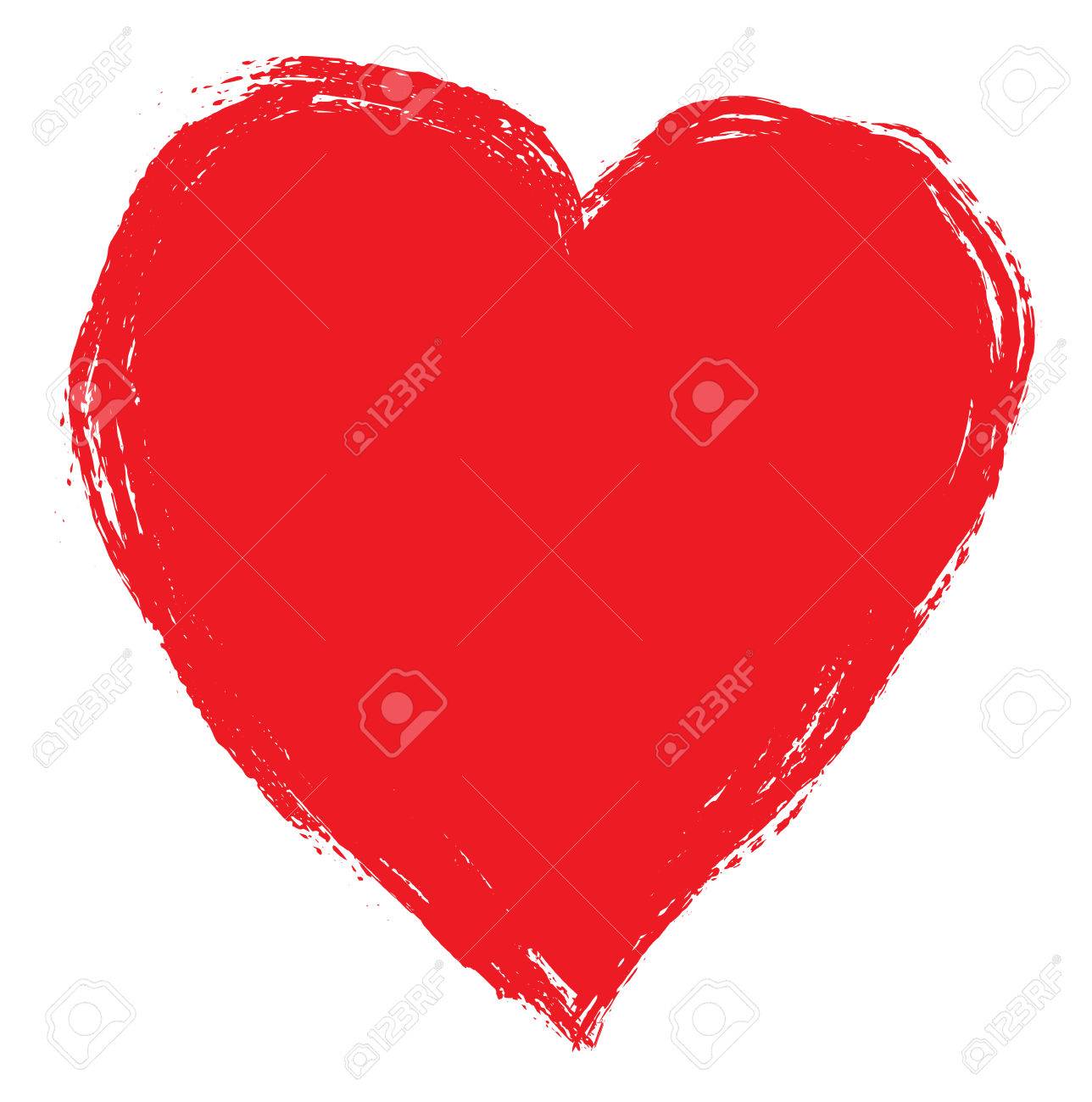 1288x1300 Hand Drawing Red Heart Isolated On White. Clip Art Royalty Free