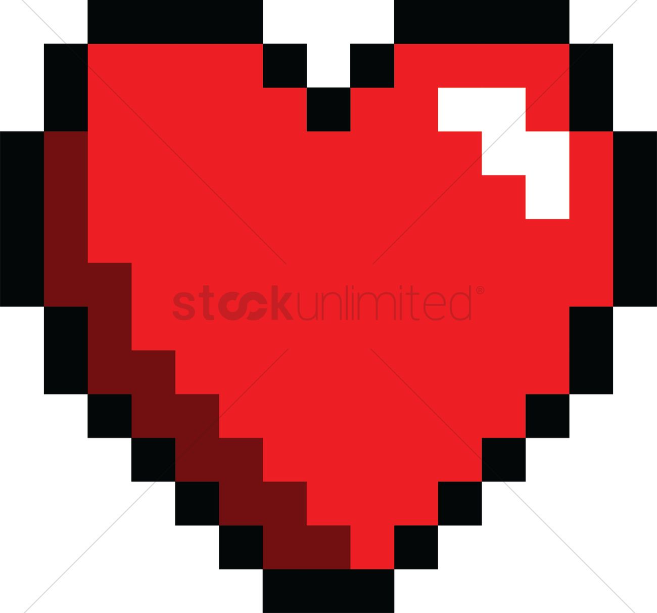 1300x1212 Pixel Art Gaming Heart Vector Image