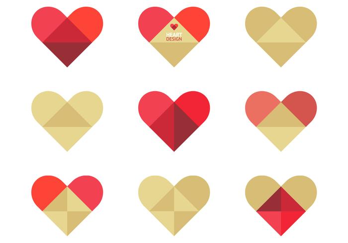 700x490 Folded Heart Vector Pack