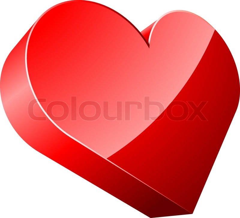 800x725 Red Glass Vector Heart Isolated On White Background. Stock