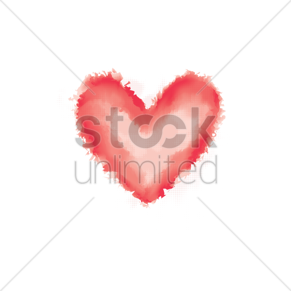 600x600 Watercolor Heart Vector Image