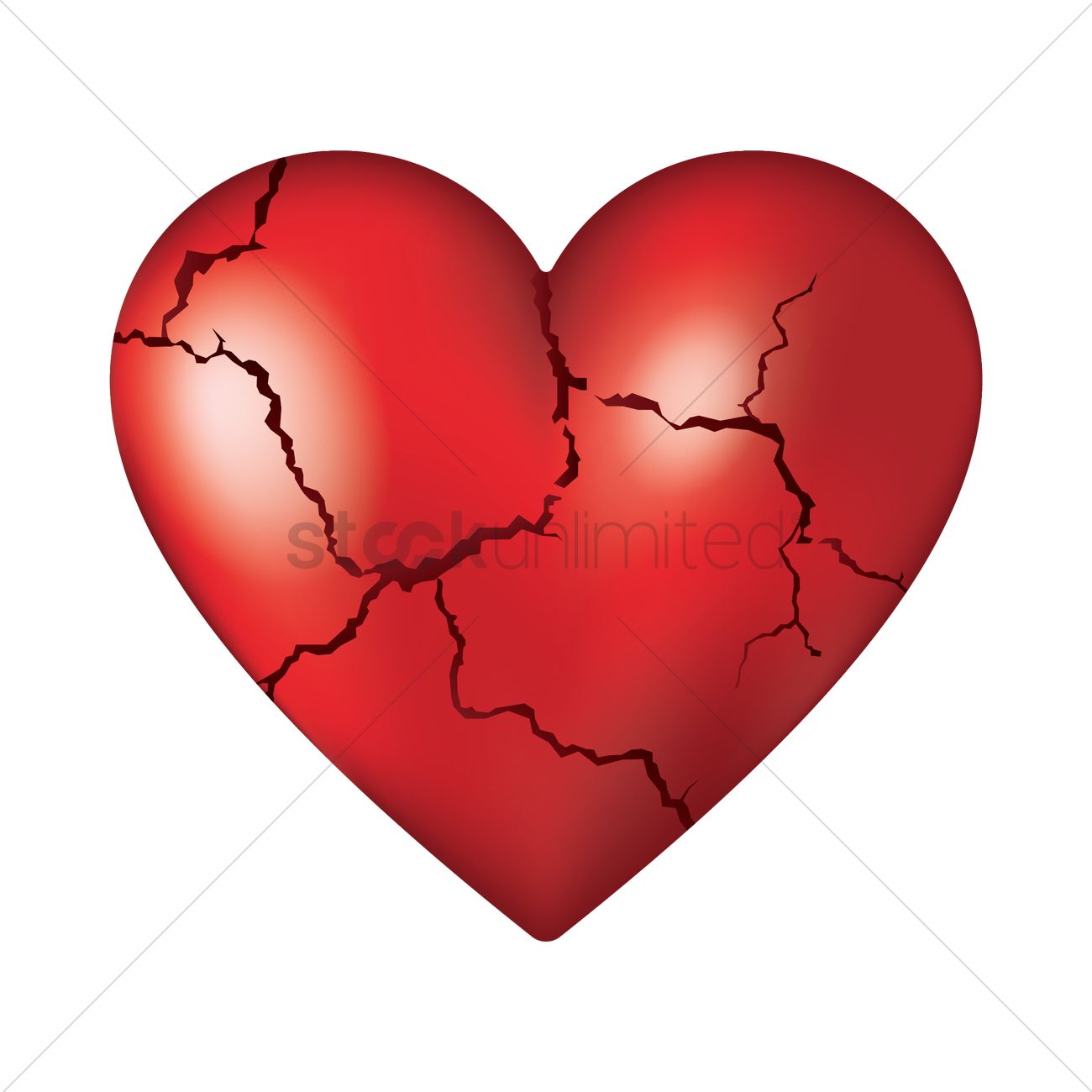 1300x1300 Cracked Heart Vector Image