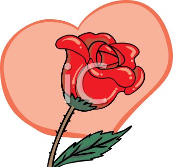350x338 Picture Of A Red Rose On The Vine With A Pink Heart Shaped