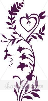 187x388 Purple Heart Vine Clipart Mother's Day Clipart