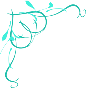291x298 Teal Heart On Vine Clip Art