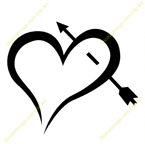 500x494 Heart With Arrow Through It Clipart