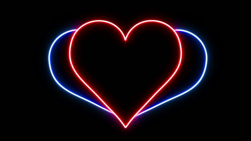 852x480 Heart Art Animation On A Black Background. 1080p. Stock Footage