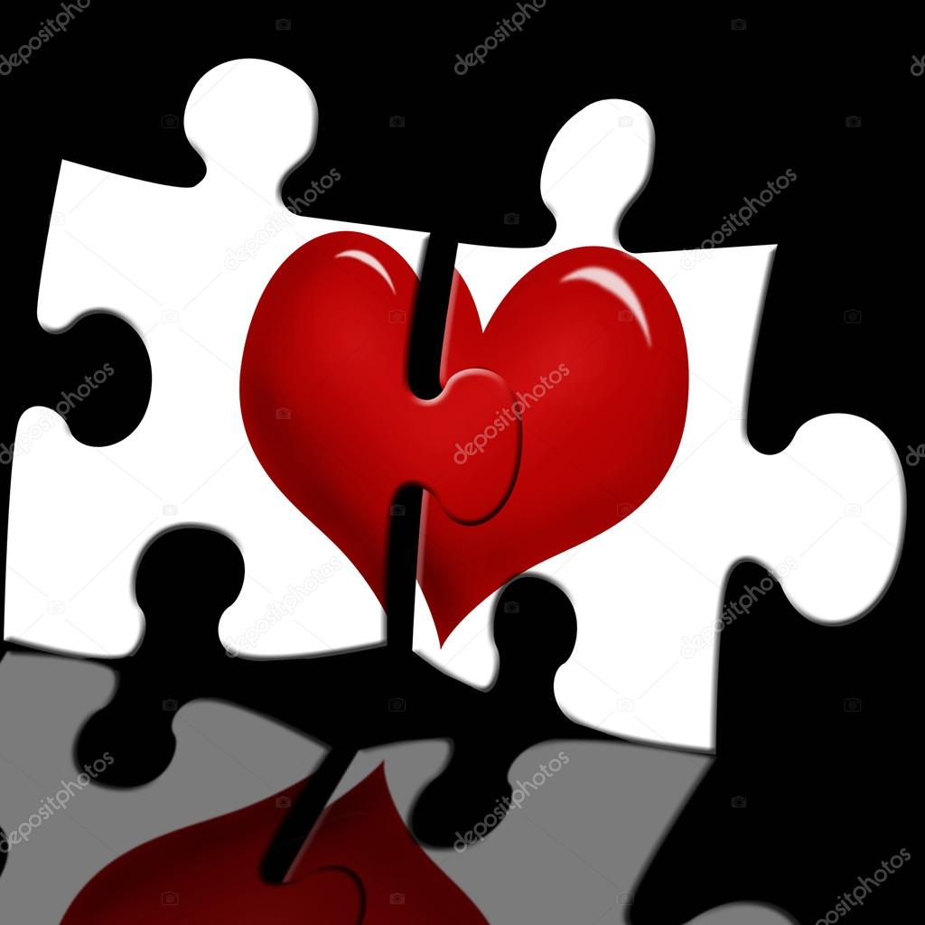 1024x1024 Puzzle With Heart On Black Background Stock Photo Teresaterra