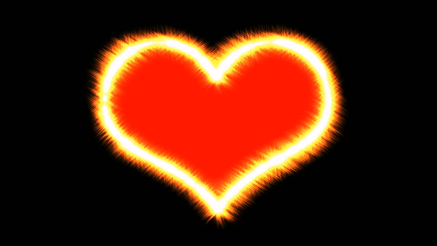 852x480 Fiery Heart On The Black Background Stock Footage Video 6848365