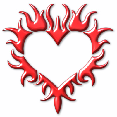 400x400 Flame Heart Clipart