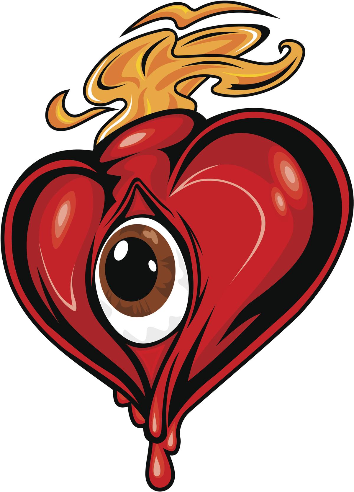 1200x1667 Flaming Heart Tattoo