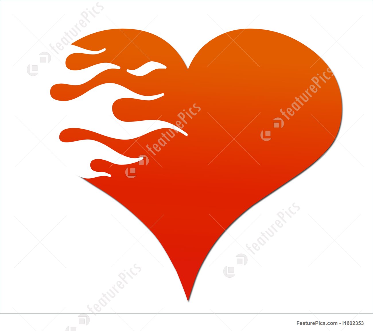 1300x1155 Illustration Of Flaming Heart