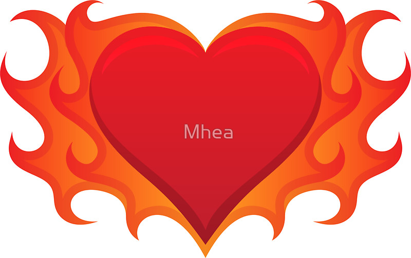 800x503 Burning Heart With Flames, Red Hot Love Stickers By Mhea Redbubble