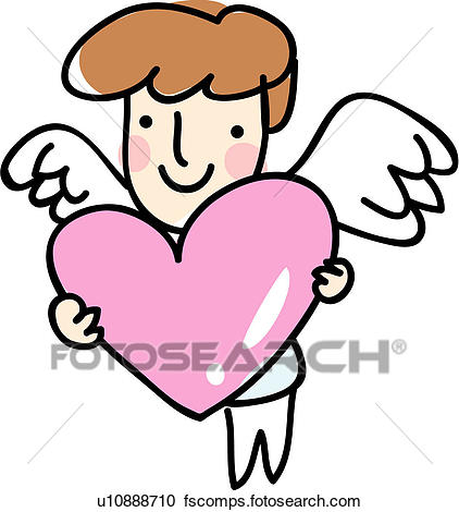 422x470 Clipart Of Holding, Heart, Wings, Love, Wing, Angel U10888710