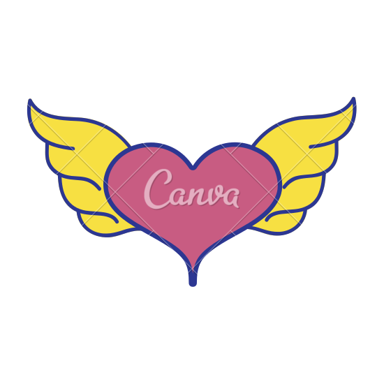 550x550 Heart With Wings Symbol Love Art