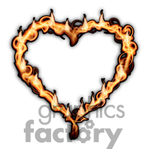 300x300 Flame Heart Clipart