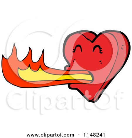 450x470 Cartoon Of A Flaming Heart