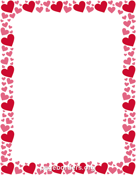 470x608 Pink Heart Clipart Border