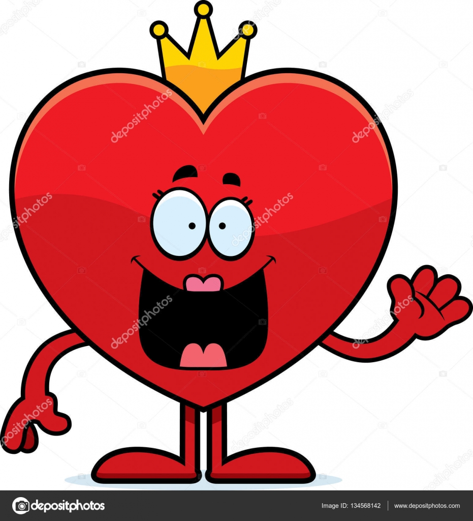 931x1024 Cartoon Queen Of Hearts Waving Stock Vector Cthoman