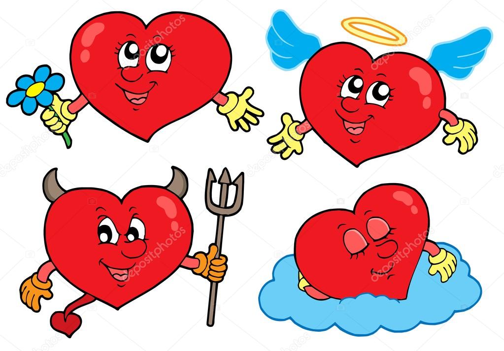 1023x713 Cartoon Hearts Collection Stock Vector Clairev