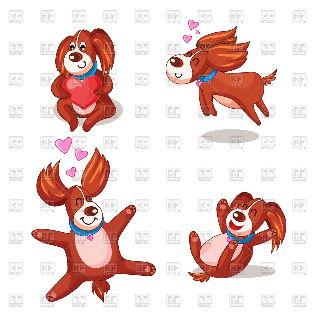 1200x1196 Funny Cartoon Dogs With Hearts Royalty Free Vector Clip Art Image