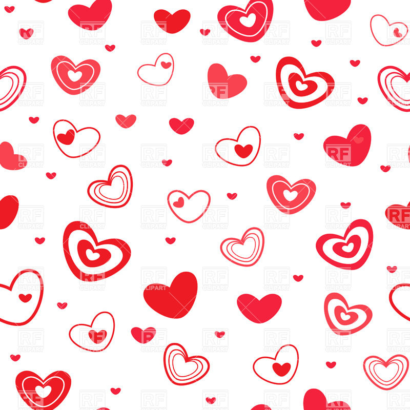 800x800 Seamless Wrapping Paper Covered With Cartoon Simple Hearts Royalty
