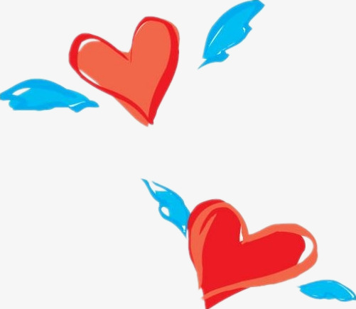 501x436 Two Flying Hearts, Cartoon, Red, Wing Png And Psd File For Free