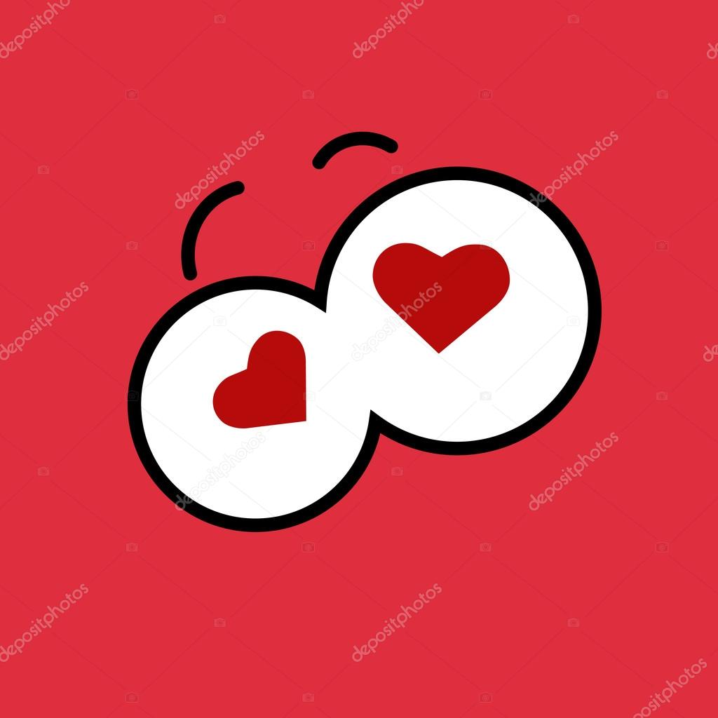 1024x1024 Funny Cartoon Eyes With Hearts Stock Vector Mara Lingstad