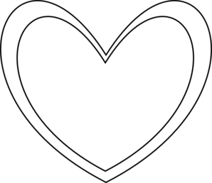 298x258 Double Heart Black And White Clipart