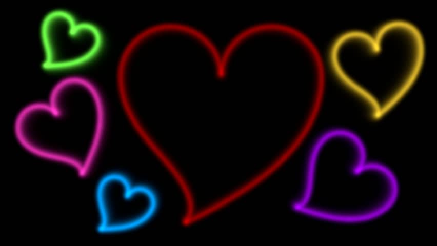 852x480 Animation Of Fire Or Flow Energy From Symbol Heart And Love