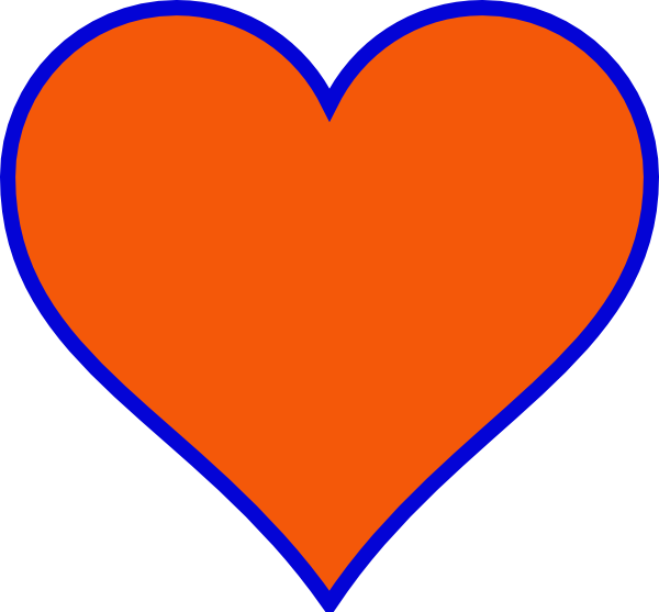 600x557 Orange Amp Blue Heart Clip Art