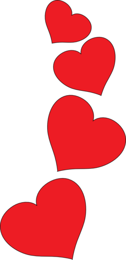 256x527 Hearts Clipart
