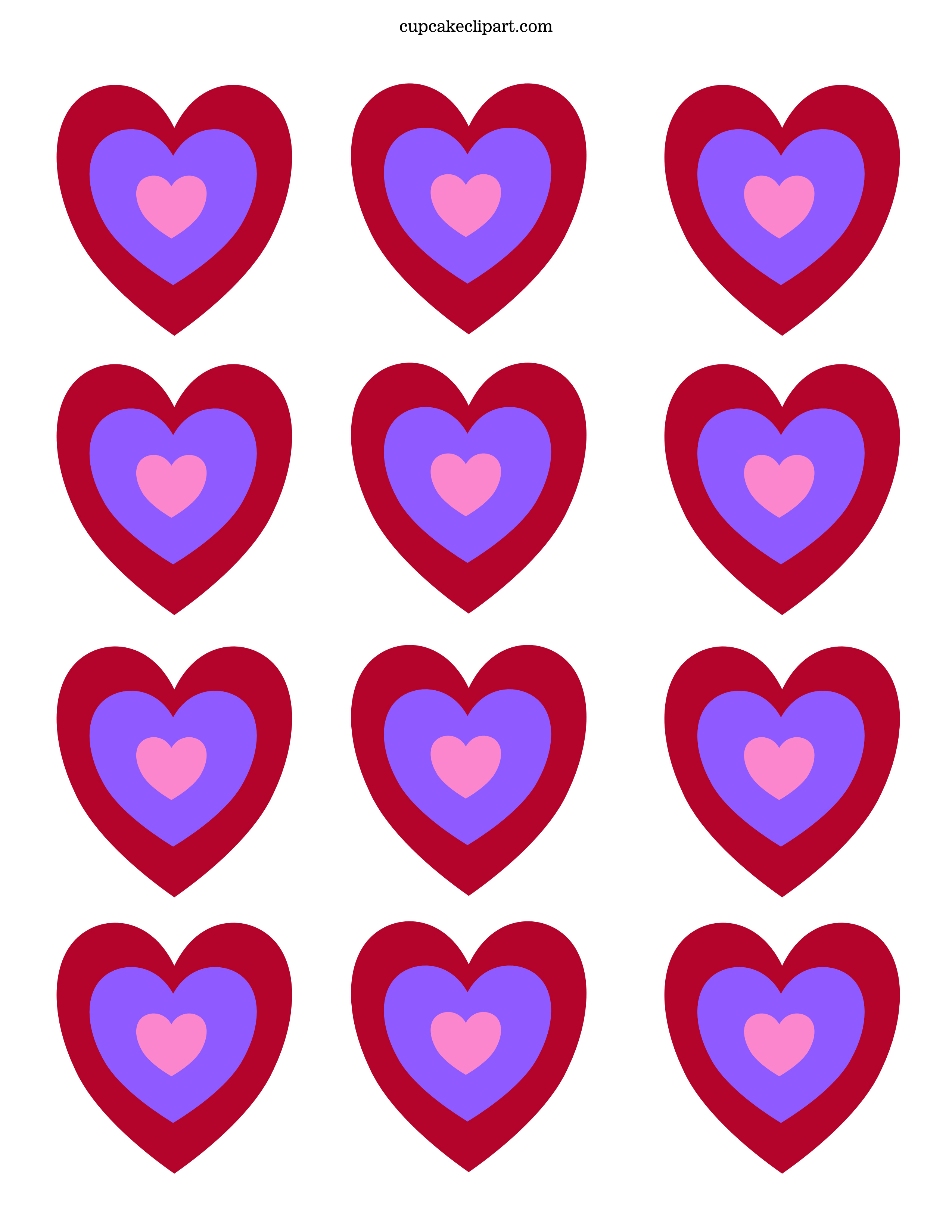 2550x3300 Free Printable Valentine Hearts