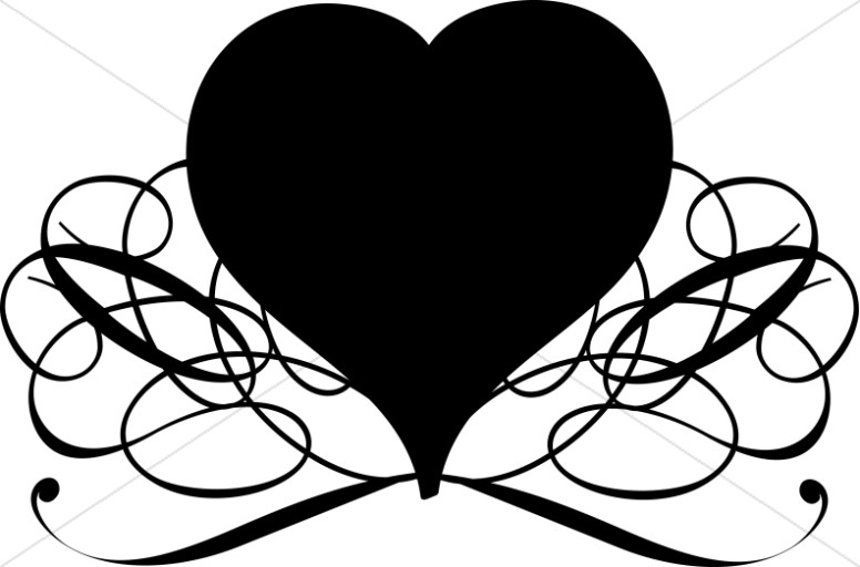 776x512 Silver Line Art Bow With Hearts Valentines Day Clipart