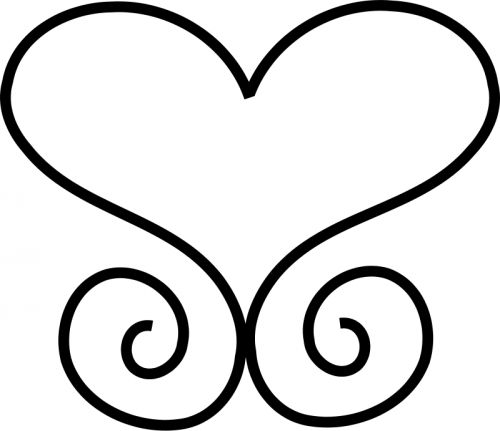 Hearts With Flames Coloring Pages