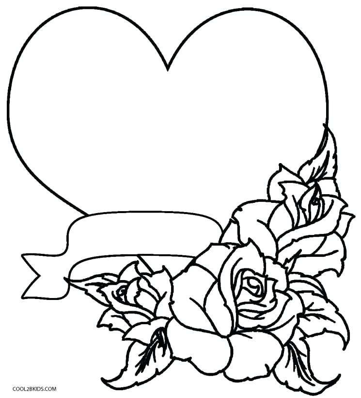 745x820 Heart Coloring Pages Rose Hearts And Roses Coloring Pages Free