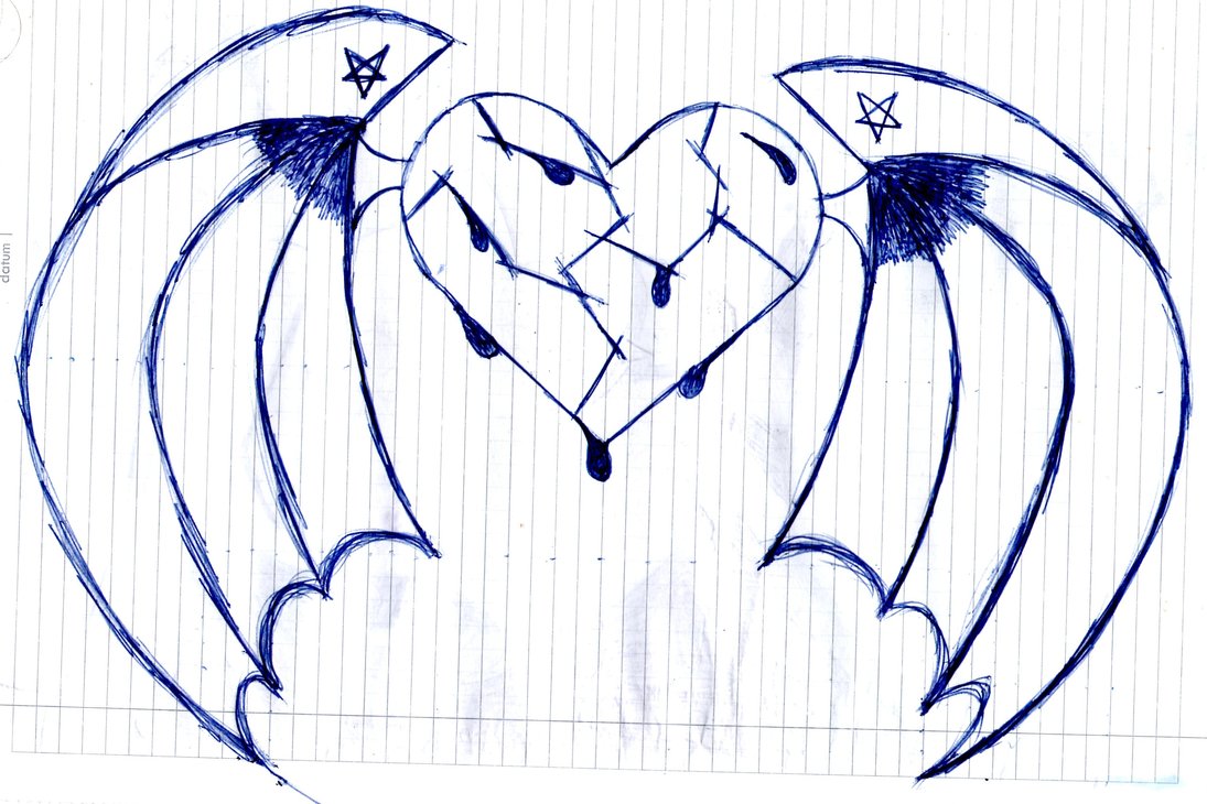 1095x730 Drawn Broken Heart Wing