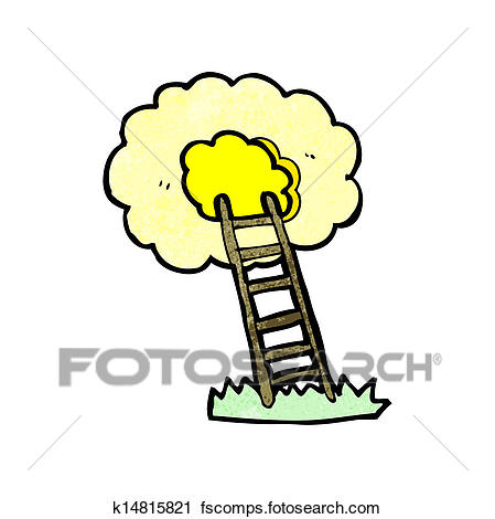449x470 Clipart Of Cartoon Ladder To Heaven K14815821