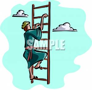 300x294 Free Clipart Image A Man Climbing The Ladder To Heaven