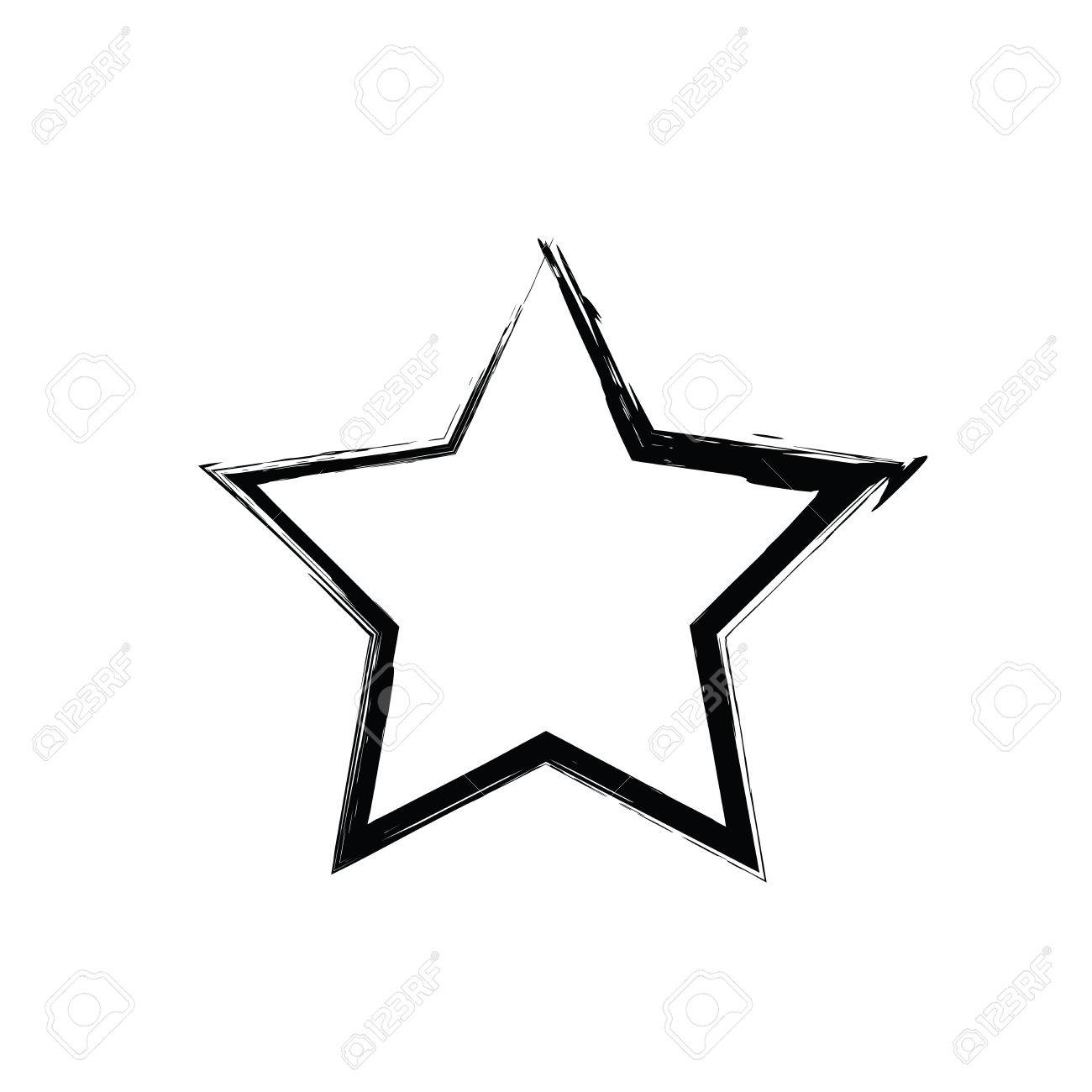 1300x1300 Grunge Star Vector. Five Pointed Star. Vector Star Symbol.