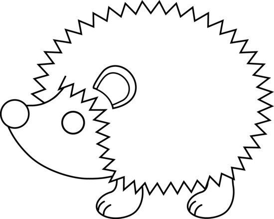 550x439 Cute Hedgehog Line Art