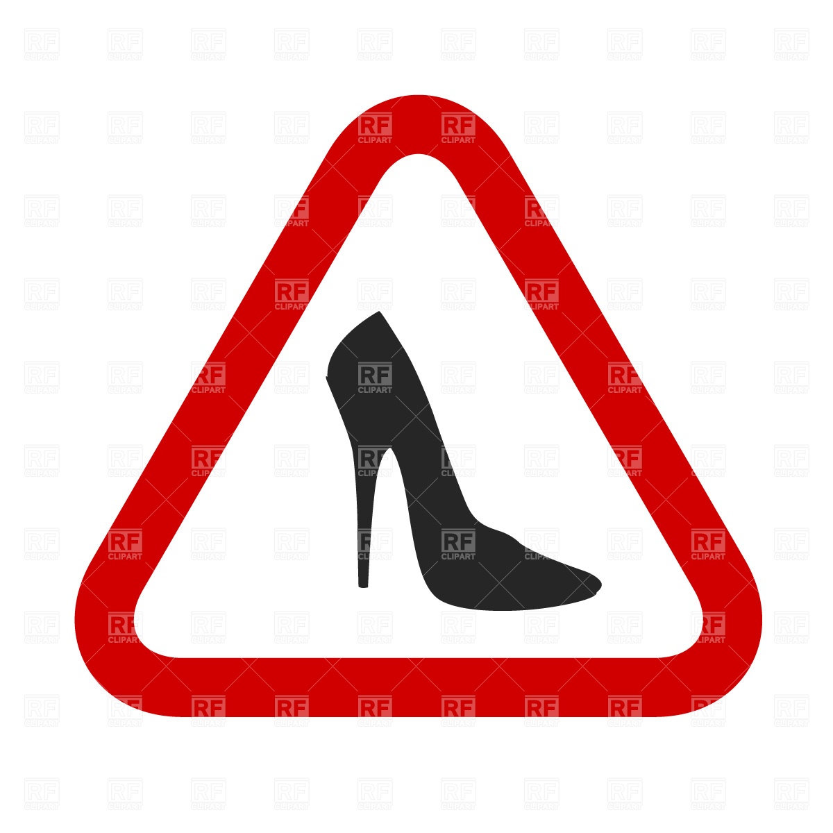1200x1200 Caution, Woman! High Heels Shoes Sign Free Vector Clip Art Image