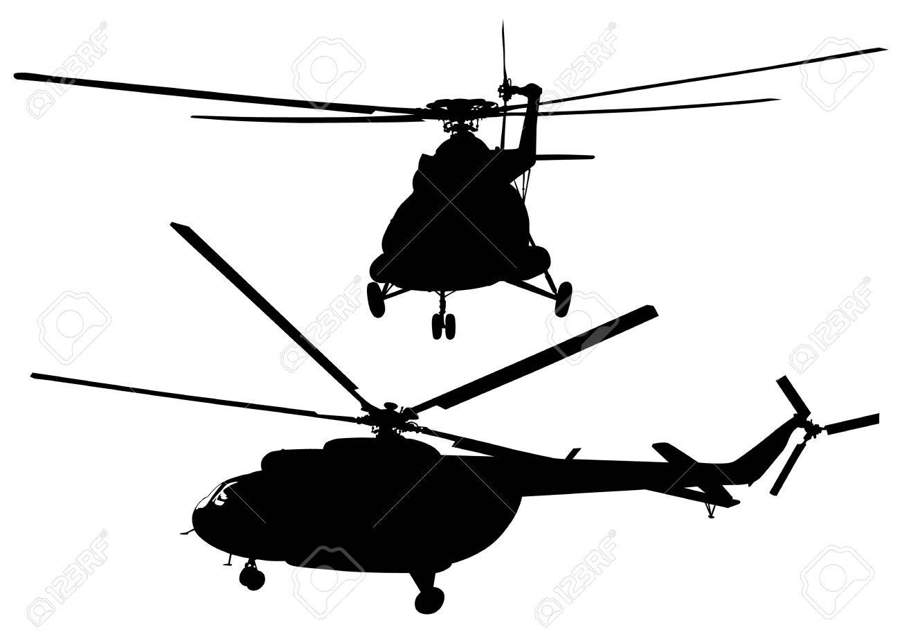 Helicopter Black And White