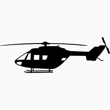 360x360 Bk117 Helicopter Design In Black On A Stickert Shirt Unisex T