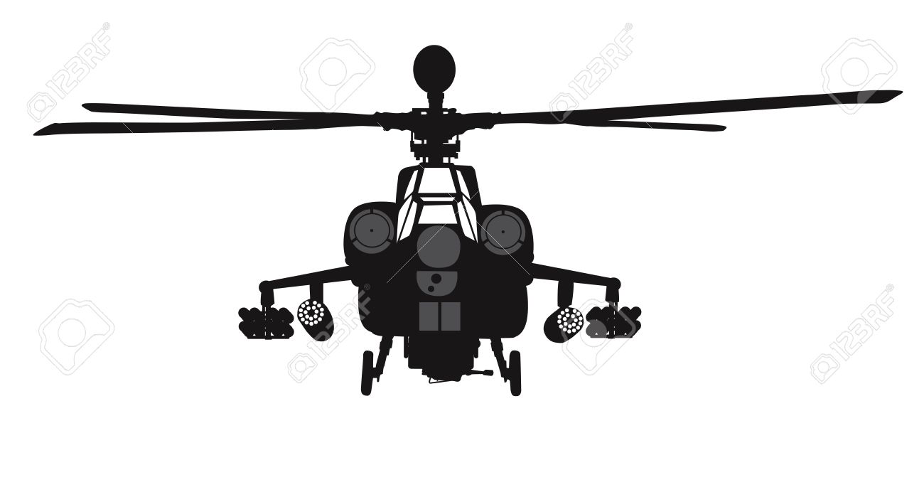 1300x706 Mi 28 Havoc Attack Helicopter Vector Silhouette Royalty Free
