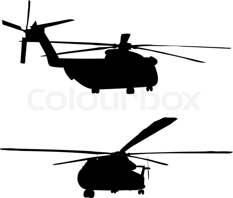 800x682 Ch52 Helicopter Silhouette Stock Vector Colourbox