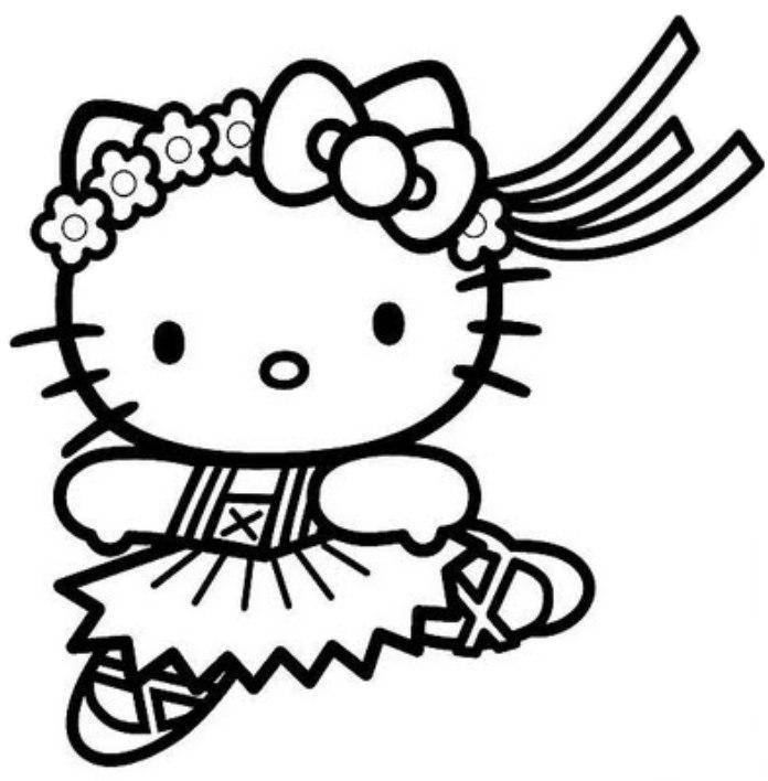 696x708 Hello Kitty Coloring Page