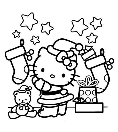 473x528 Hello Kitty Coloring Pages Christmas Wallpapers9